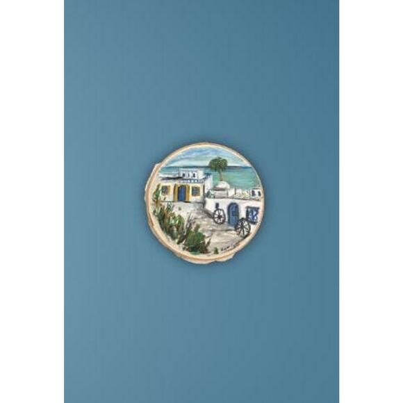 Hand-Painted Mediterranean Coastal Village Art – Unique Wall Decor - Picture 3 of 4